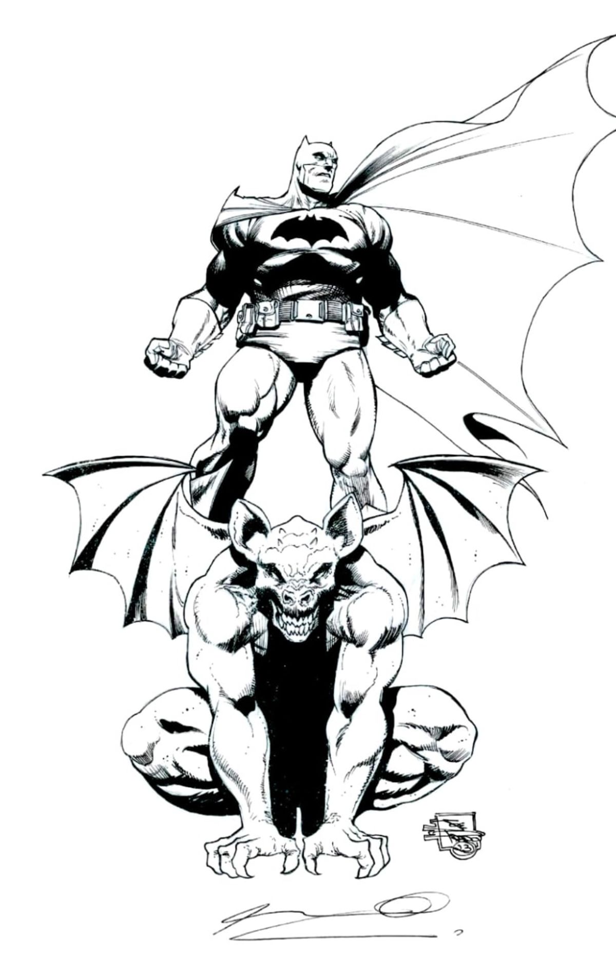 Batman on Gargoyle by Ariel Olivetti (pencils) and Joe | Nerd Crawler