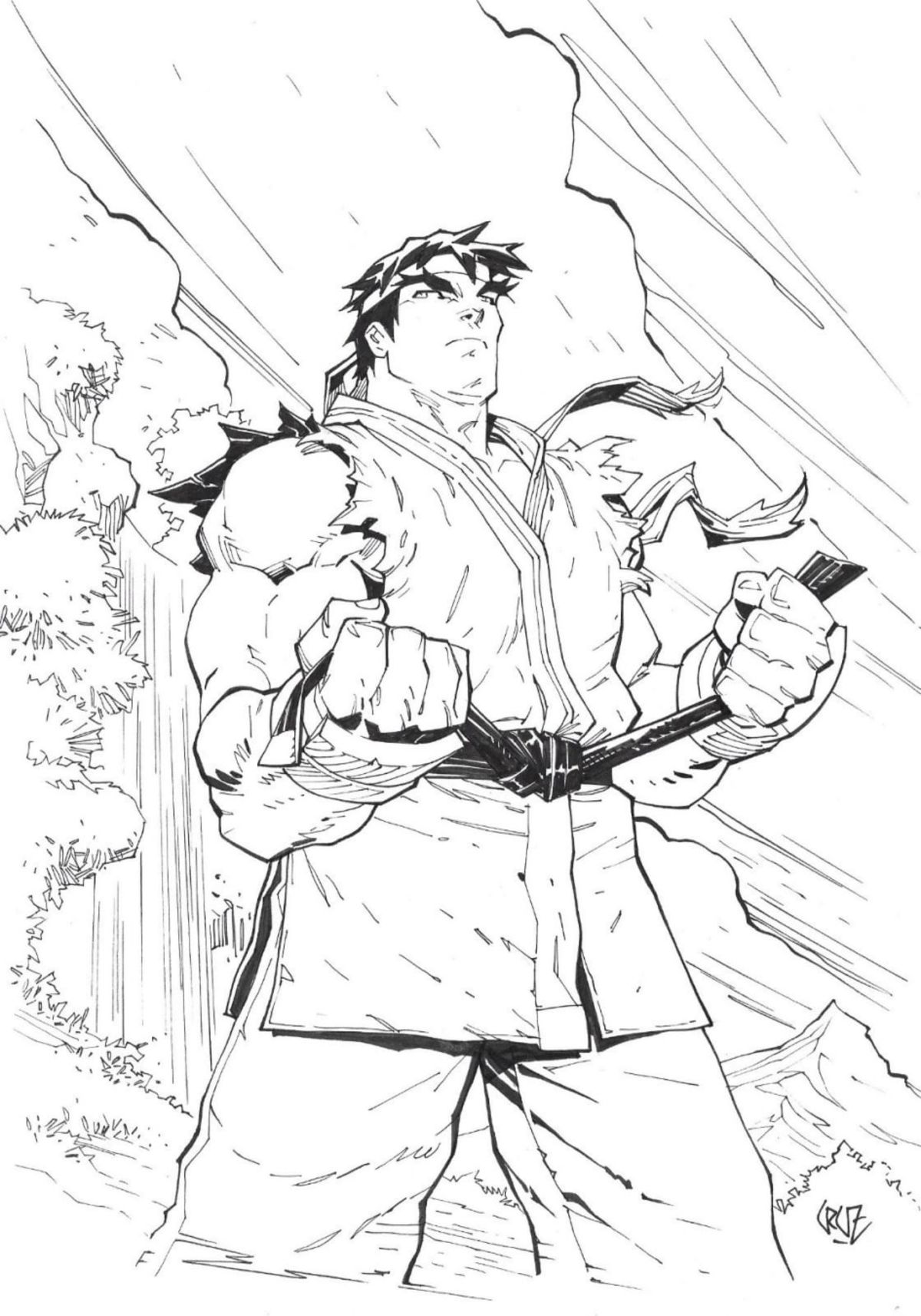 Ryu by Roger Cruz Original Art Listed by | Raremarq