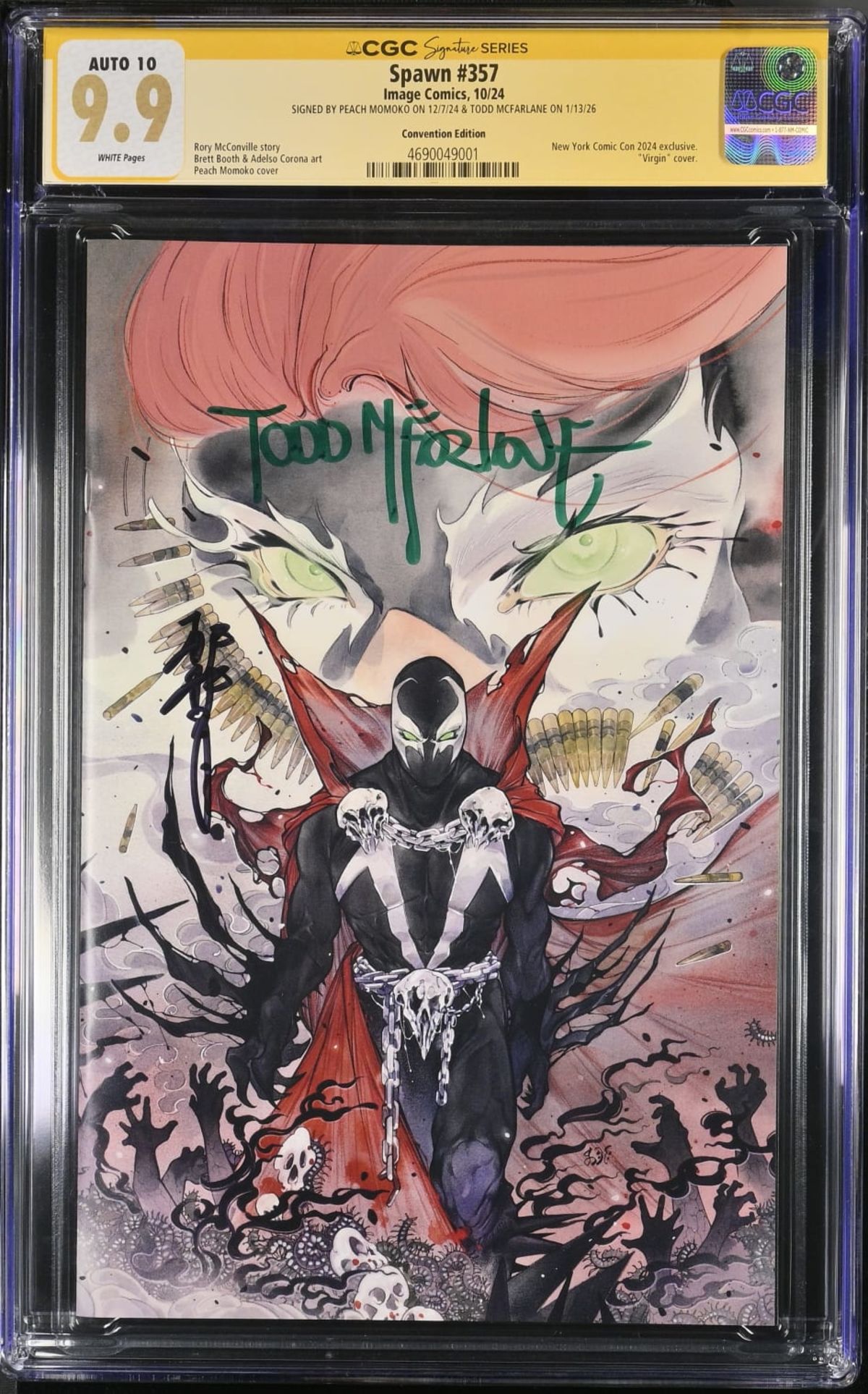 Spawn #357 CGC 9.9 Signed by Todd McFarlane & Peach Momoko | Raremarq