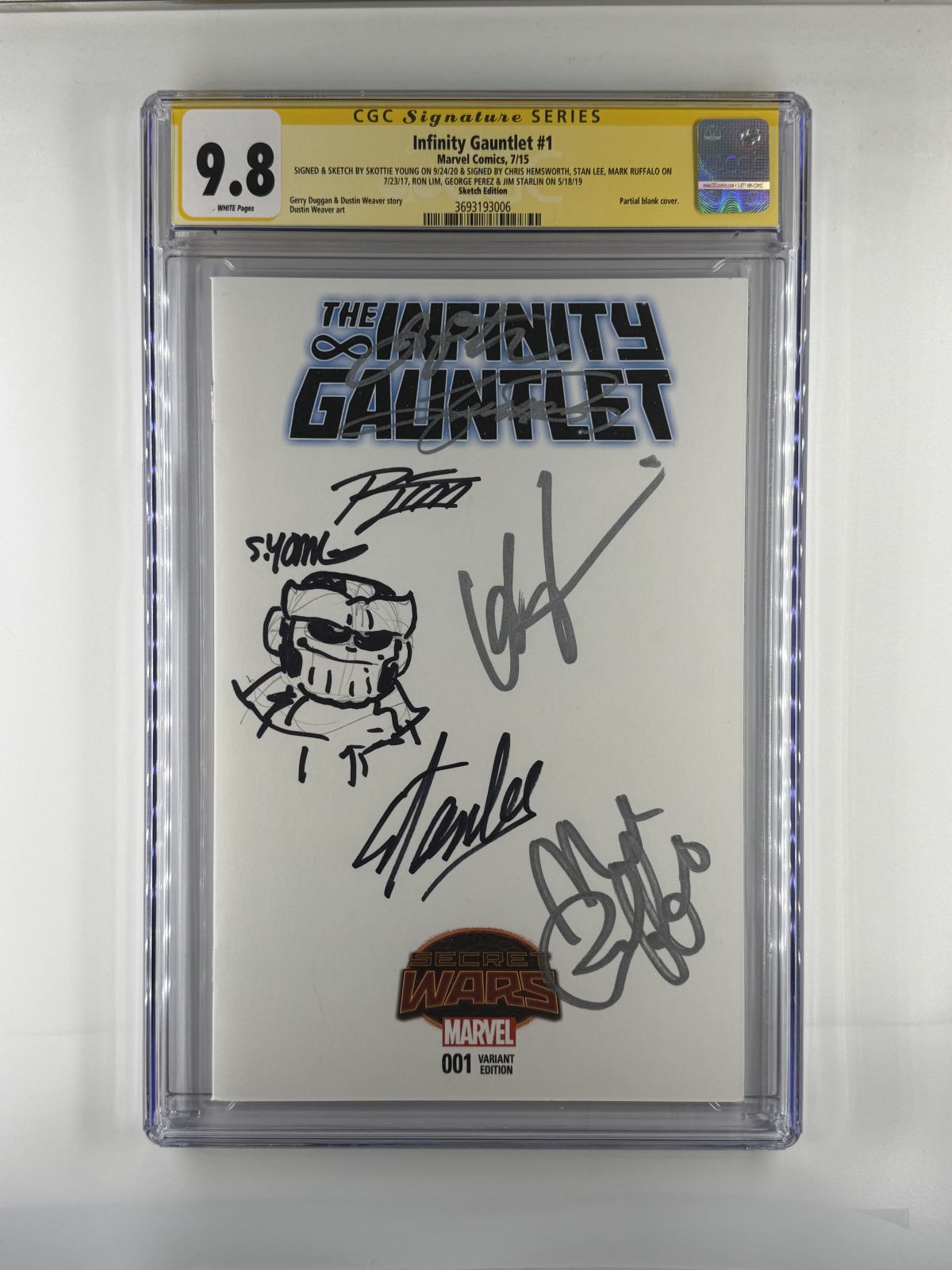 Infinity Gauntlet #1 CGC 9.8 Signed Edition Signed Comics | Raremarq