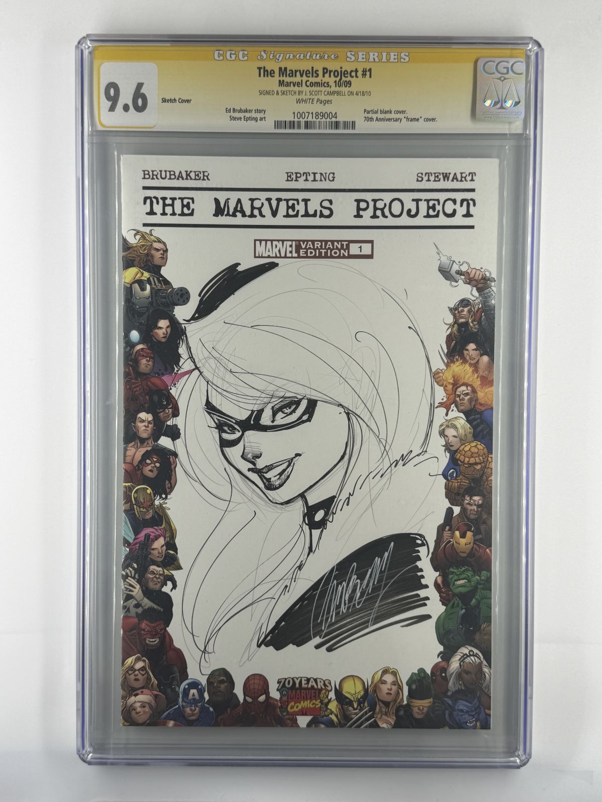 J. Scott Campbell Black Cat Sketch Cover Graded Comics | Raremarq