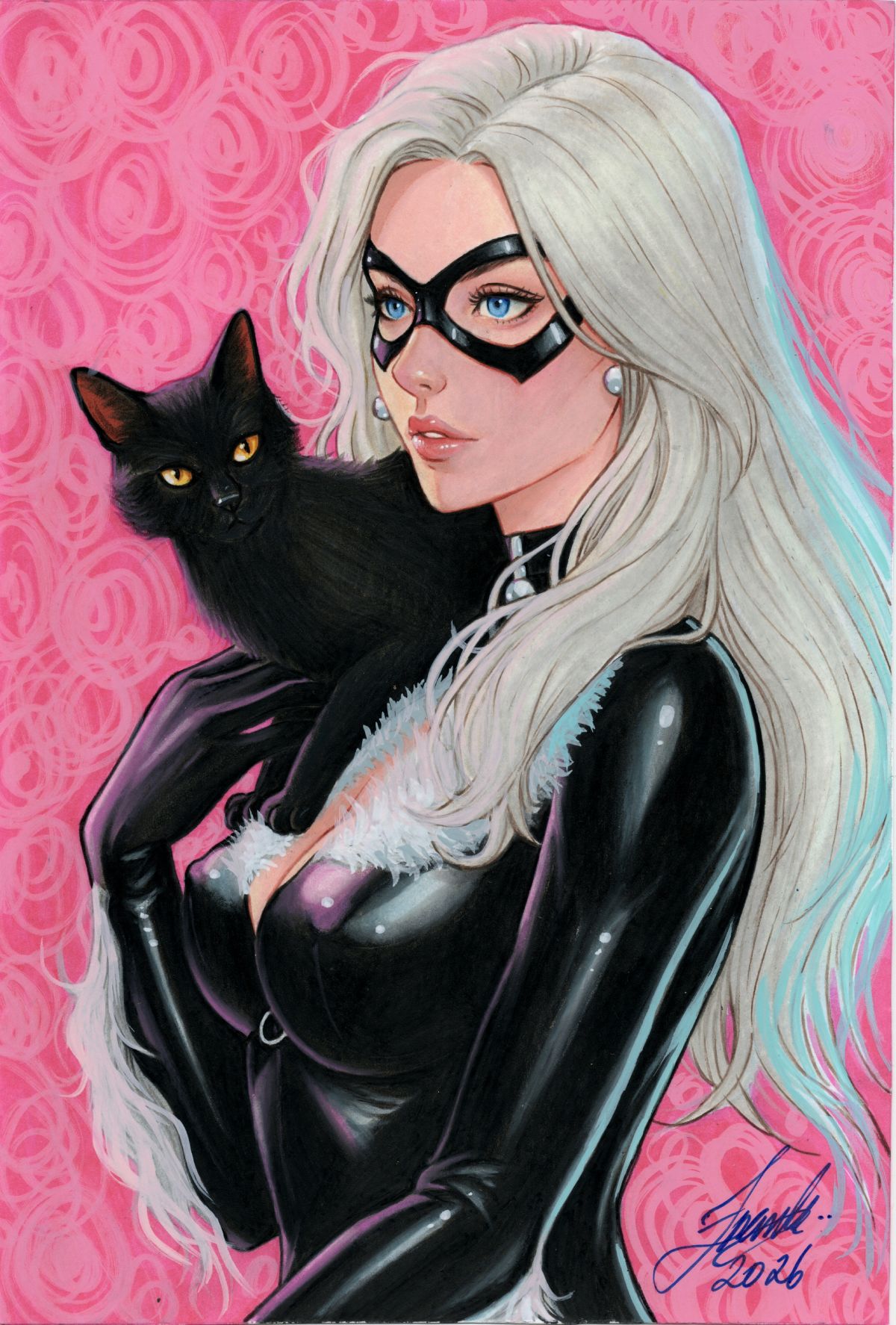 Black Cat 6x9 inches Original Comic Art Auction by Franklim | Raremarq