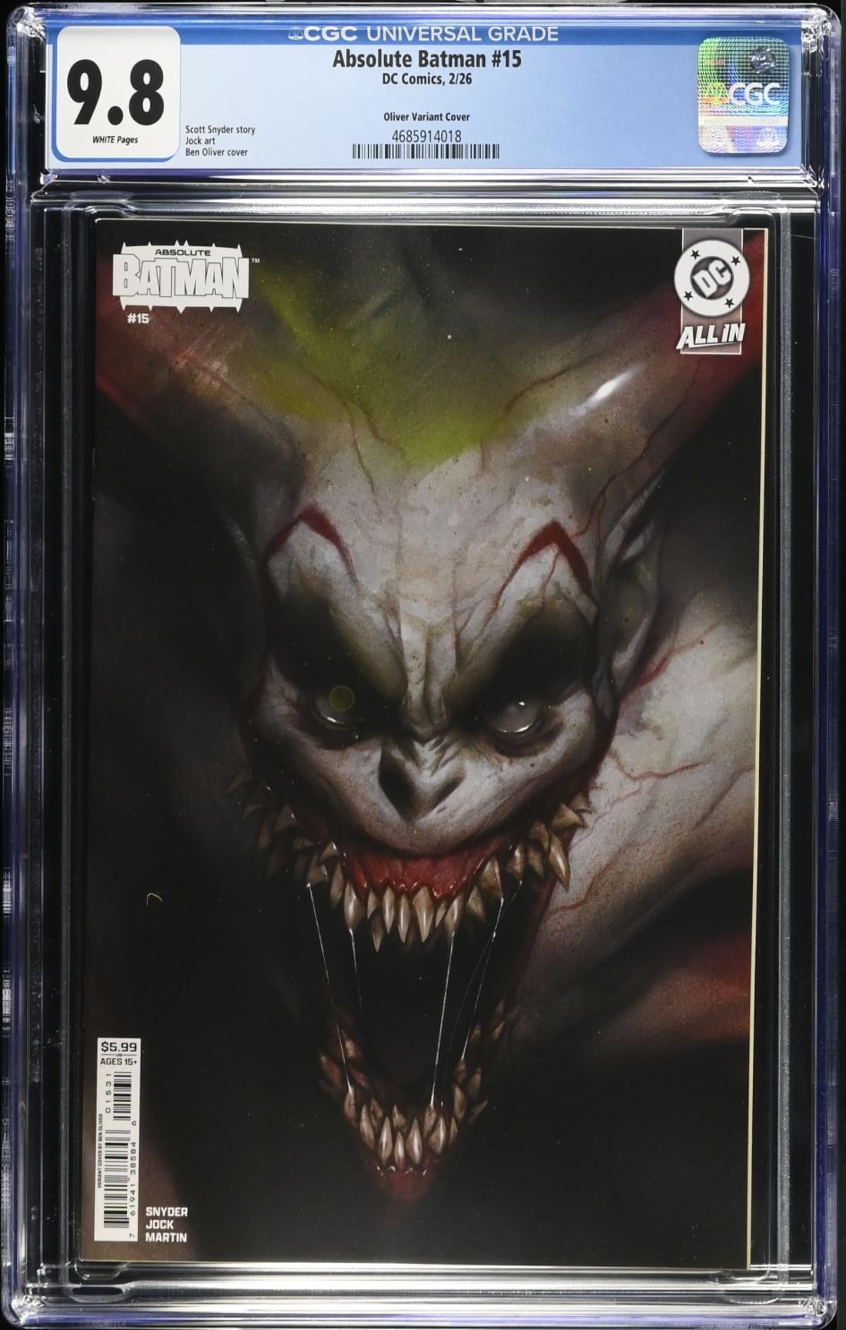 Absolute Batman #15 Oliver Variant CGC 9.8 Graded Comics | Raremarq