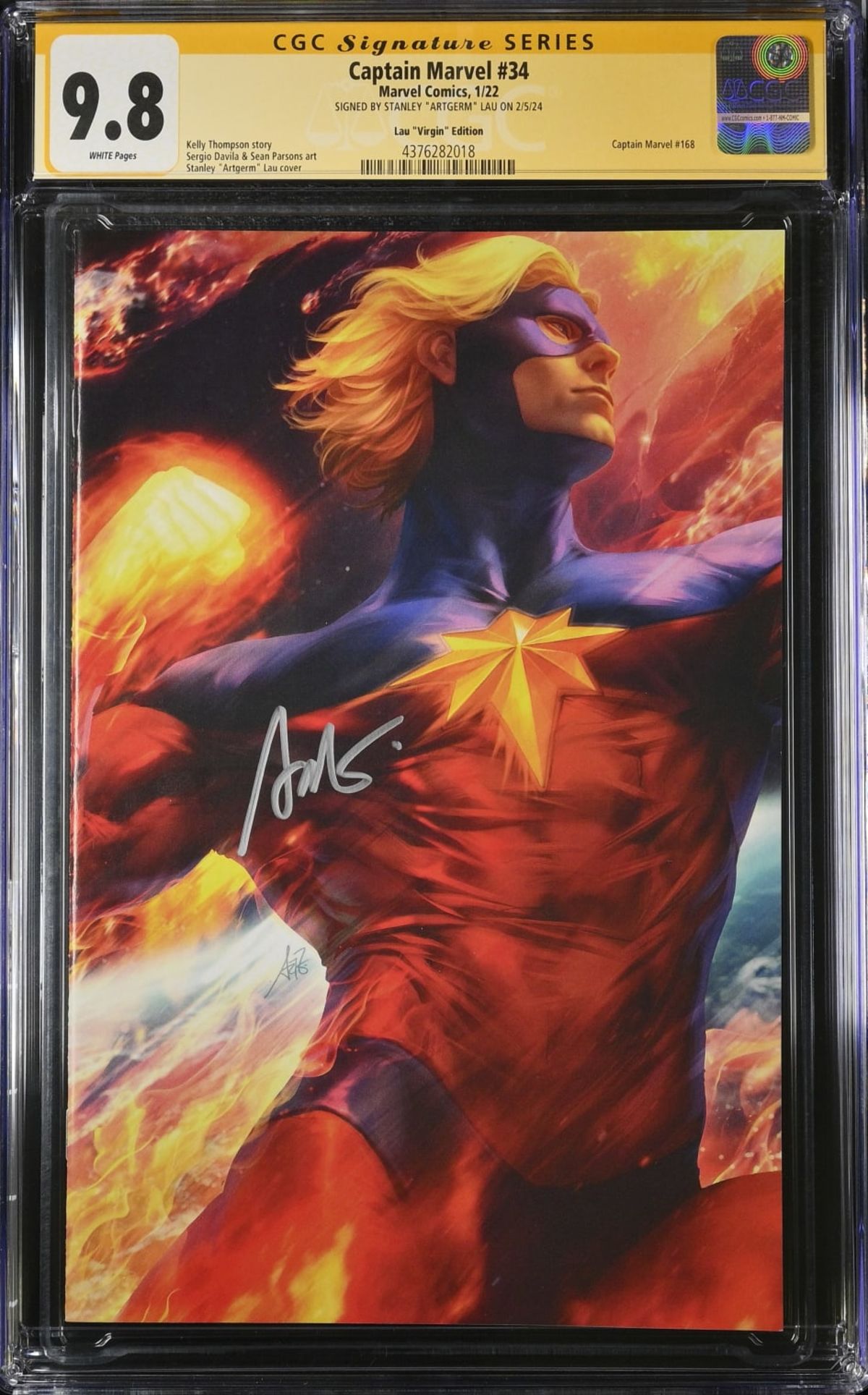 Captain Marvel #34 CGC 9.8 Signed by Stanley 
