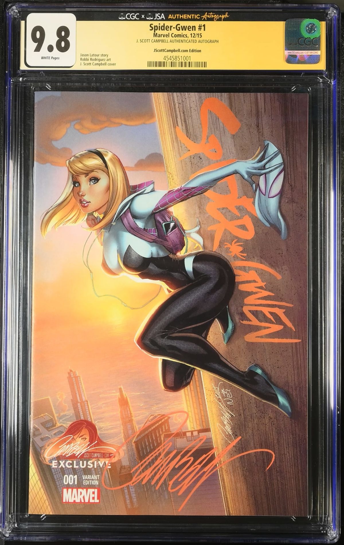 Spider-Gwen #1 CGC 9.8 Signed by J. Scott Campbell Signed | Raremarq