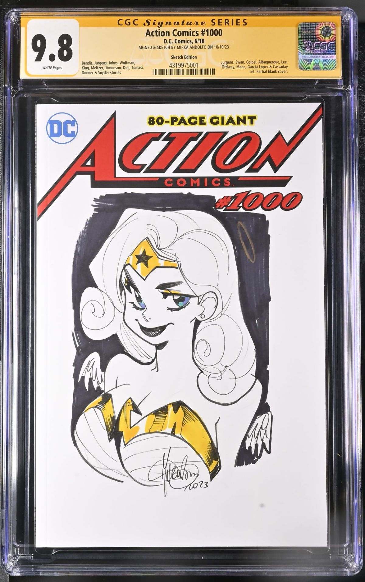Action Comics #1000 CGC 9.8 Signed & Sketched by Mirka | Raremarq