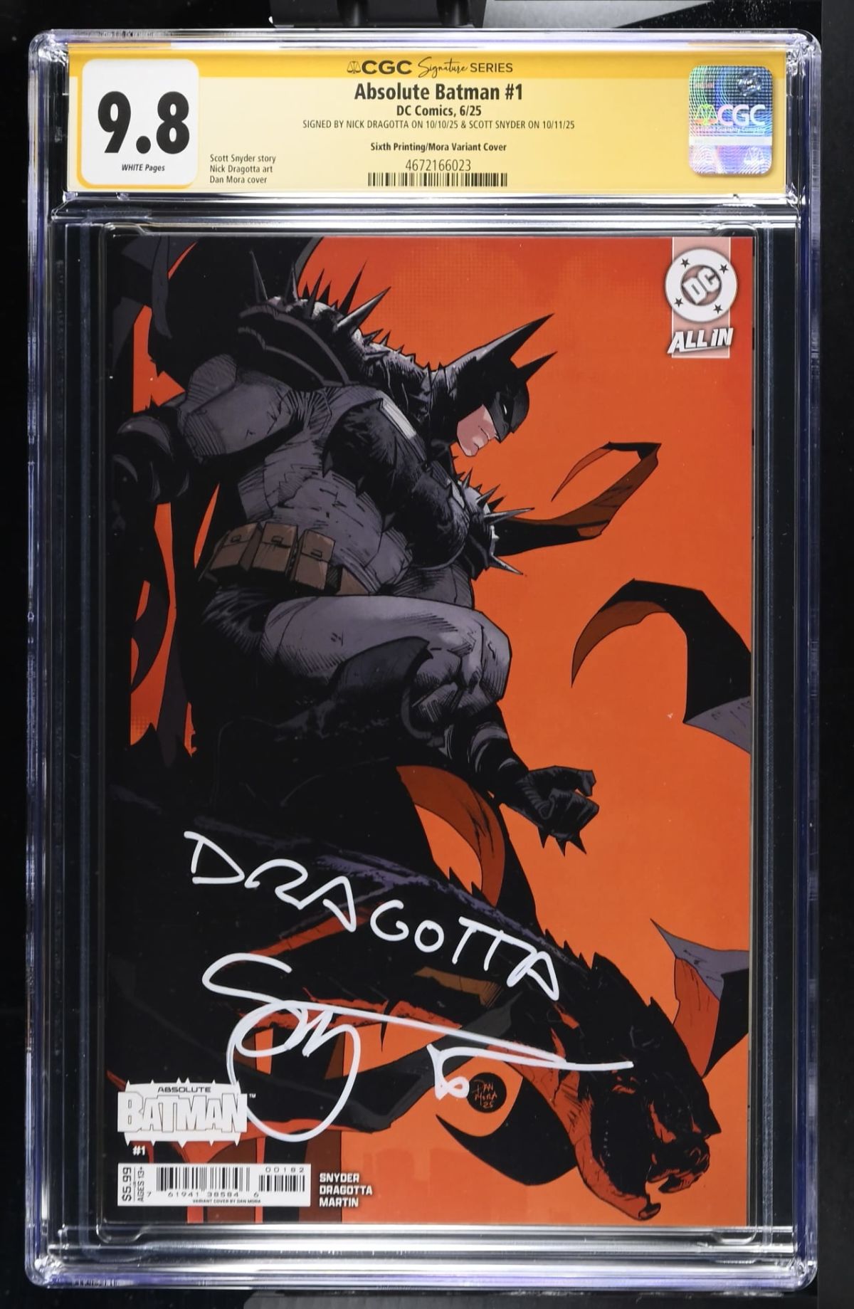 Absolute Batman #1 CGC 9.8 Signed by Nick Dragotta & Scott | Raremarq