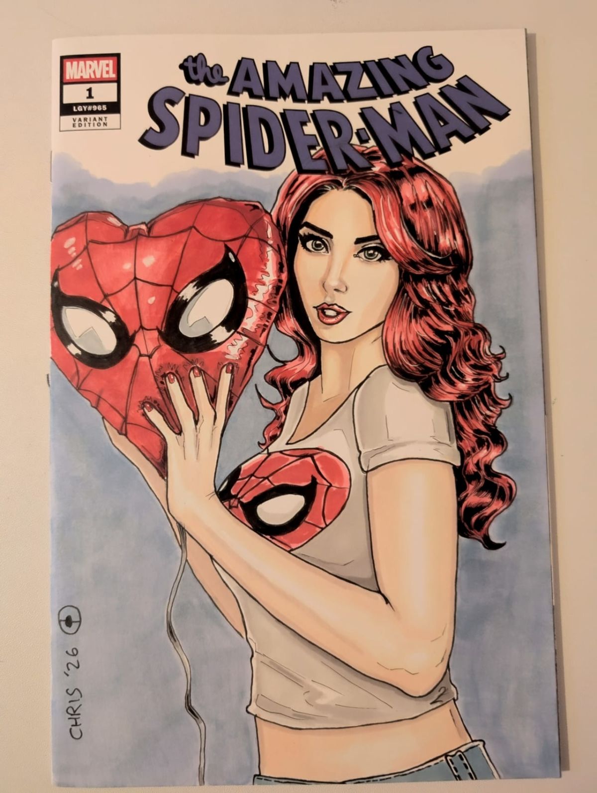 Amazing Spiderman Mary Jane sketch cover drawn in ink and | Raremarq
