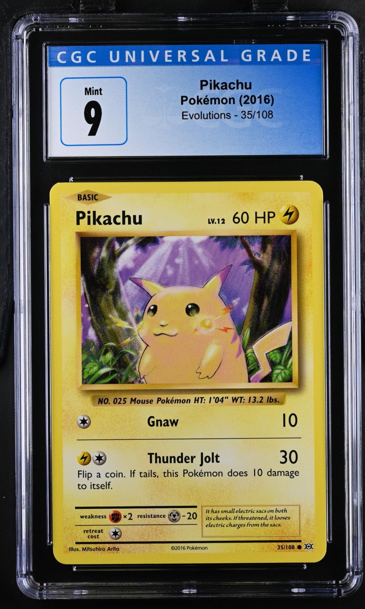 Pikachu #35/108 | Evolutions | CGC 9 Graded Cards Listed by | Raremarq