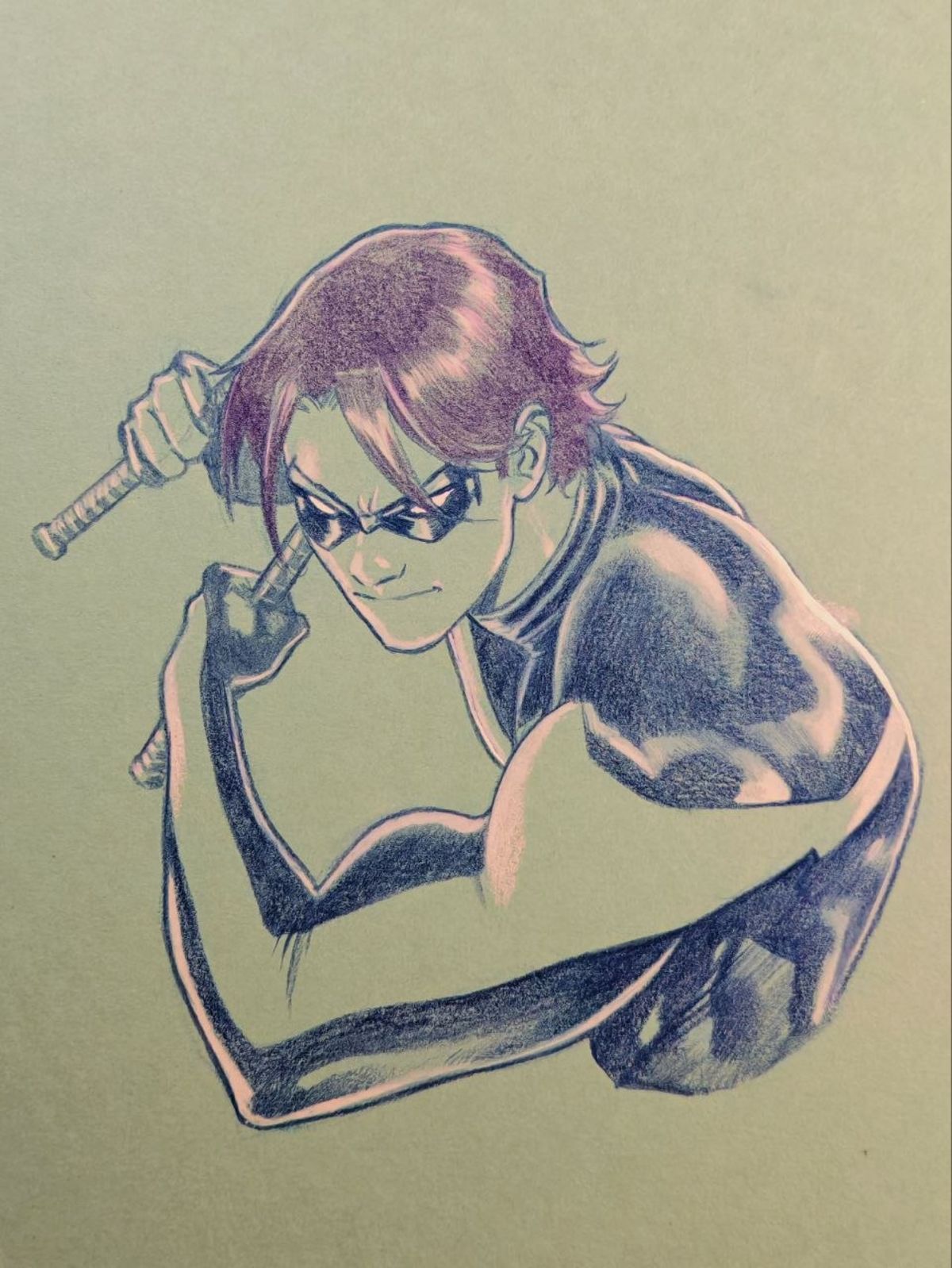 Original Nightwing Sketch Sketches Auction by Mario Torrisi | Raremarq
