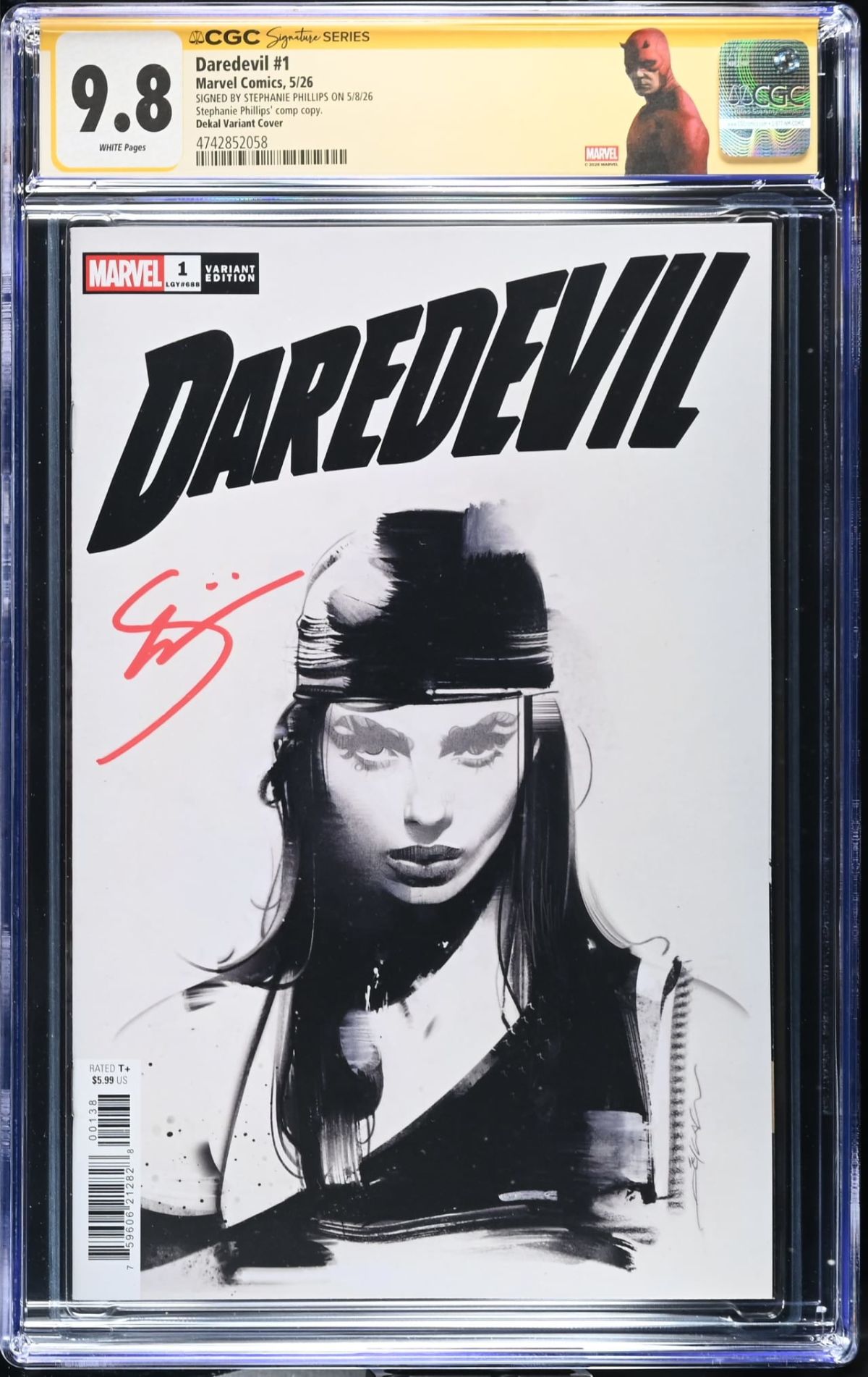 Daredevil #1 Dekal Variant Cover CGC 9.8 Signed by | Raremarq