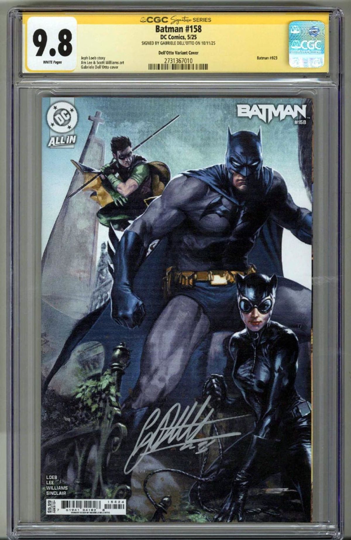 BATMAN #158 CGC 9.8 SS SIGNED GABRIELE DELL'OTTO VARIANT | Raremarq