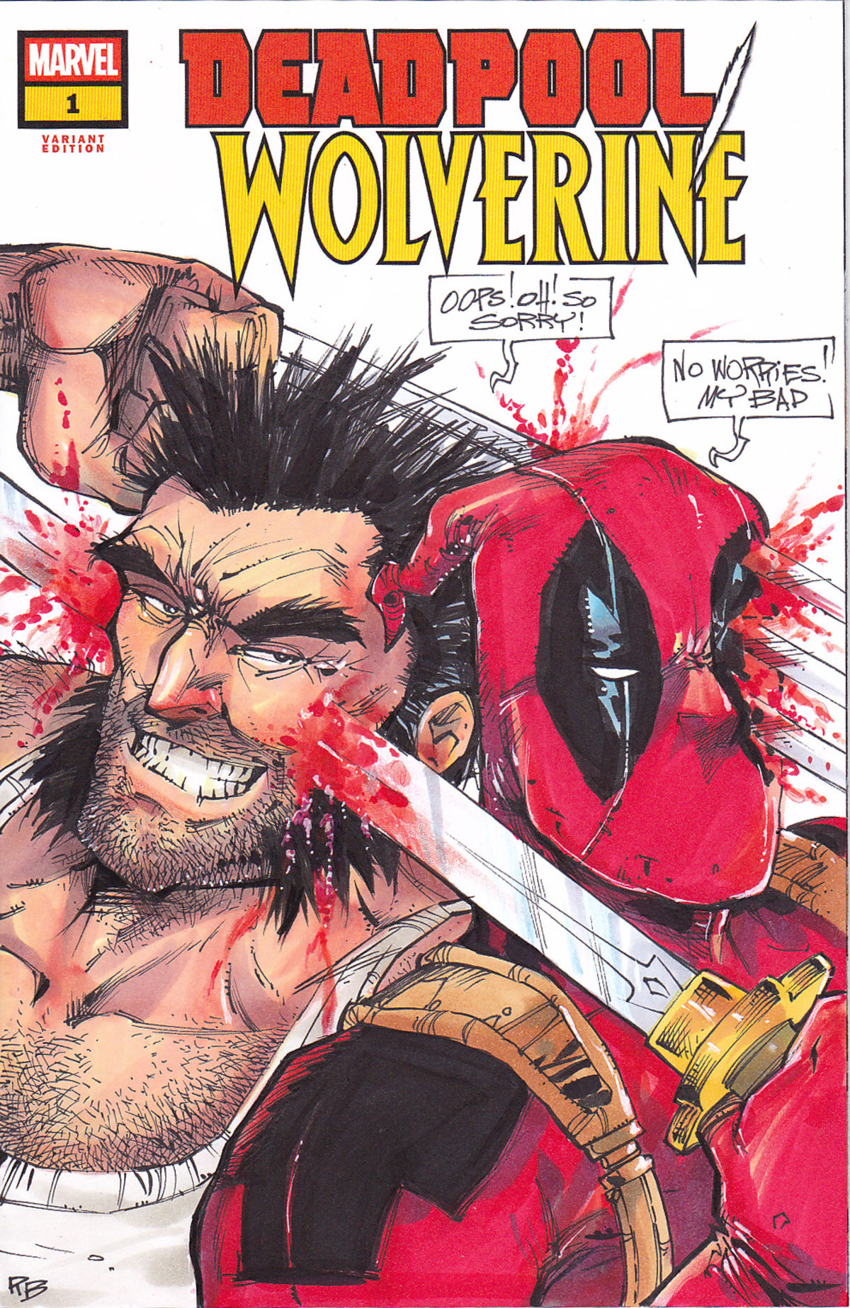Deadpool and Wolverine Original Comic Art Auction by RB | Raremarq