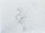 Chris Samnee Pencil doodle of daredevil & Spidey’s leg on back of commission shows!