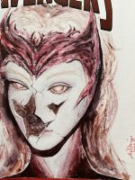 Scarlet Witch Watercolor Sketch Cover