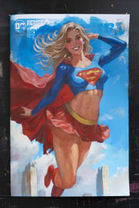 Image for Supergirl - Acrylic painting on Blank Variant comic