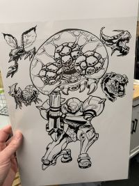 Image for Samus/Metroid original art and color print