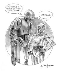 Image for Droids, original pencil sketch from pinup artist Dave Nestler