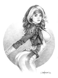 Image for "Rogue" original pencil sketch from pinup artist Dave Nestler