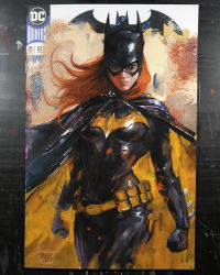 Image for Batgirl - Acrylic painting on Blank Variant comic
