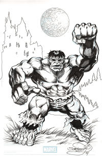 Image for Sinnott Legacy Inking Challenge Hulk signed Al Milgrom/Scott Rosema