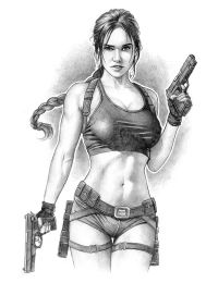 Image for "Lara Croft" original pencil sketch from pinup artist Dave Nestler