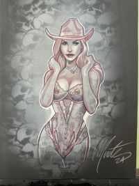 Image for Original Pinup Sketch inside Hardcover Art Book by Monte M. Moore