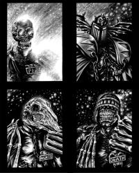 Image for JUDGE DREDD / 2000AD - DARK JUDGES - 4 X ORIGINAL ART