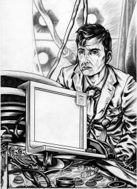 Image for DOCTOR WHO - A4 DAVID TENNANT 10th Doctor ORIGINAL ART by Paul Swain