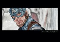 Image for MARVEL Steve Rogers CAPTAIN AMERICA Chris Evans A4 Original Art