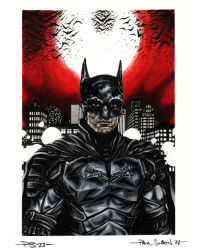 Image for DC Comics BATMAN Robert Pattinson A4 ORIGINAL ART by PAUL SWAIN