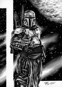 Image for STAR WARS A4 BOBA FETT ORIGINAL ART by Paul Swain