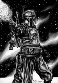 Image for STAR WARS A4 BOBA FETT ORIGINAL ART by Paul Swain