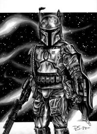 Image for STAR WARS A4 BOBA FETT ORIGINAL ART by Paul Swain