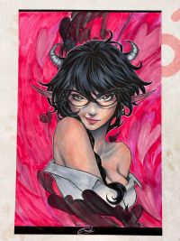 Image for Sweet Paprika Black, White & Pink #2 Miki Okazaki variant 11x17 original comic cover art