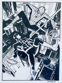 Image for Chris Samnee Spider-Man & Daredevil Commission ! This is Cover-Quality by the artist extraordinaire! Pencils & Inks by Chris Samnee ! Signed!