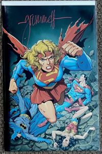 Image for Crisis On Infinite Earths 7 Supergirl Foil Virgin Variant Signed Tom Grummett 