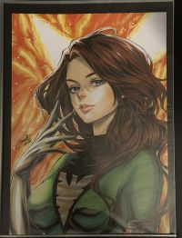 Image for Miki Okazaki ORIGINAL ART X-Men “Phoenix” Jean Grey 8.5x11.5 *RARE*
