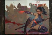 Image for Psylocke Acrylic Painting on Uncanny Avengers Sketch Cover