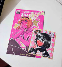 Image for Shadow Clones Sketch Cover featuring Spider-Gwen and mini shikishi sketch of Silk by Saowee