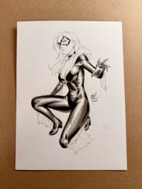 Image for Black Cat Ink Wash Illustration
