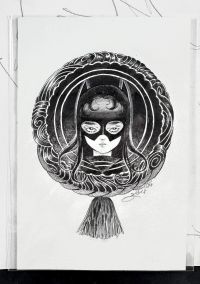 Image for Peach Momoko Original Batgirl Art Ink and ink wash. 