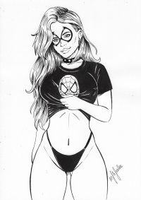 Image for Black Cat (09"x12") original comic art by EJunior Staiger (2025) * TramaStudio