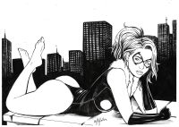 Image for Black Cat (09"x12") original comic art by Junior Staiger (2025) * TramaStudio