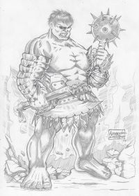Image for Hulk (09"x12") original comic art by Alexandre (2025) *TramaStudio
