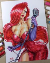 Image for Arttrober2025 Day 14 - Jessica Rabbit (A4)