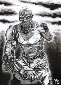 Image for 2000AD Judge Dredd - MEAN MACHINE ANGEL A4 Original art by PAUL SWAIN