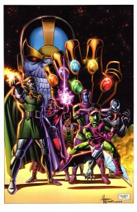 Image for BRING ON THE BAD GUYS MARVEL VARIANT TRIBUTE COLOR PRINT SIGNED MARK MORALES