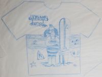 Image for Simpsons Krusty's Surf Camp Summer/Surfing T-Shirt Production Design