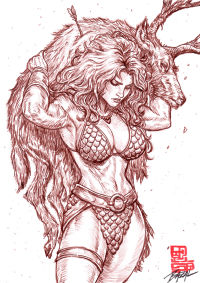 Image for SONJA THE HUNTRESS / Bazal. 11,7x 8,3 in. 